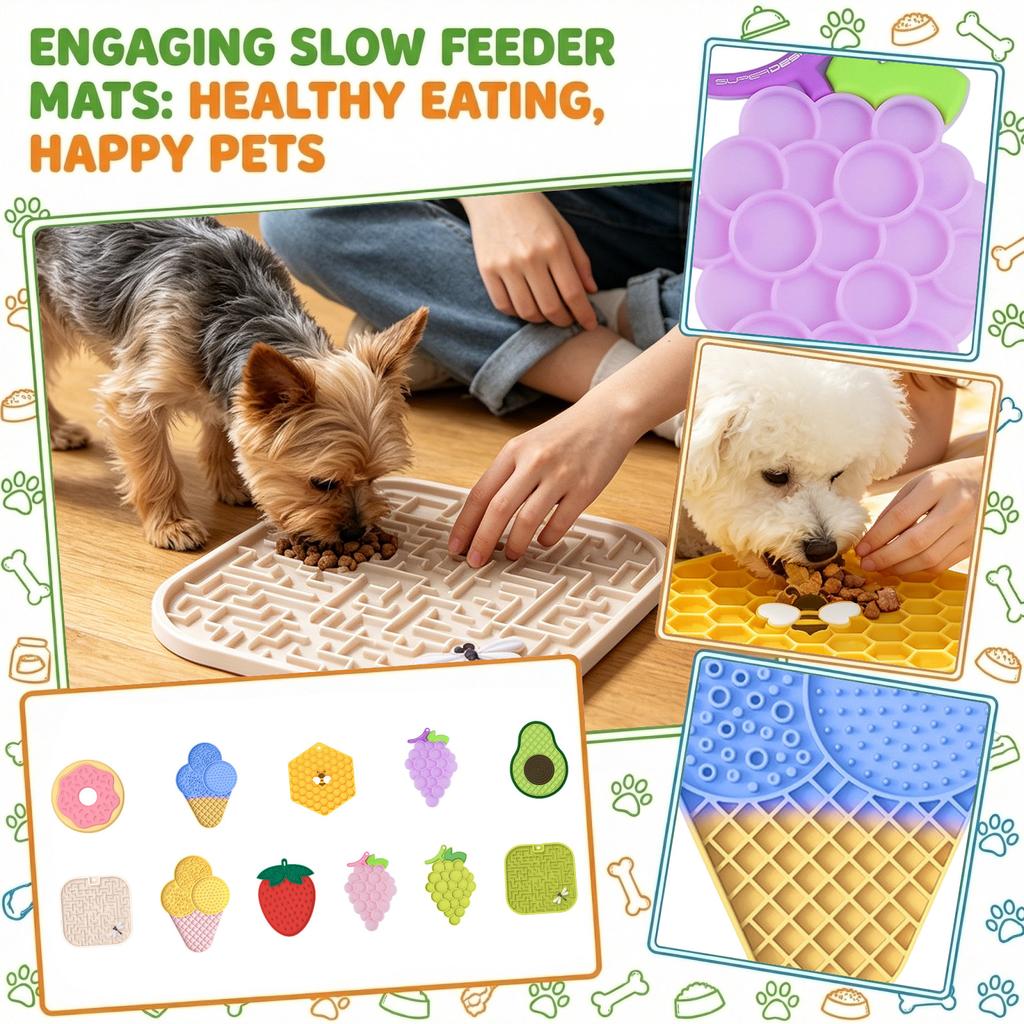 Silicone Slow Feeder Dog Bowl With Handles - Non-, Healthy Eating For Small To Medium Dogs & Cats