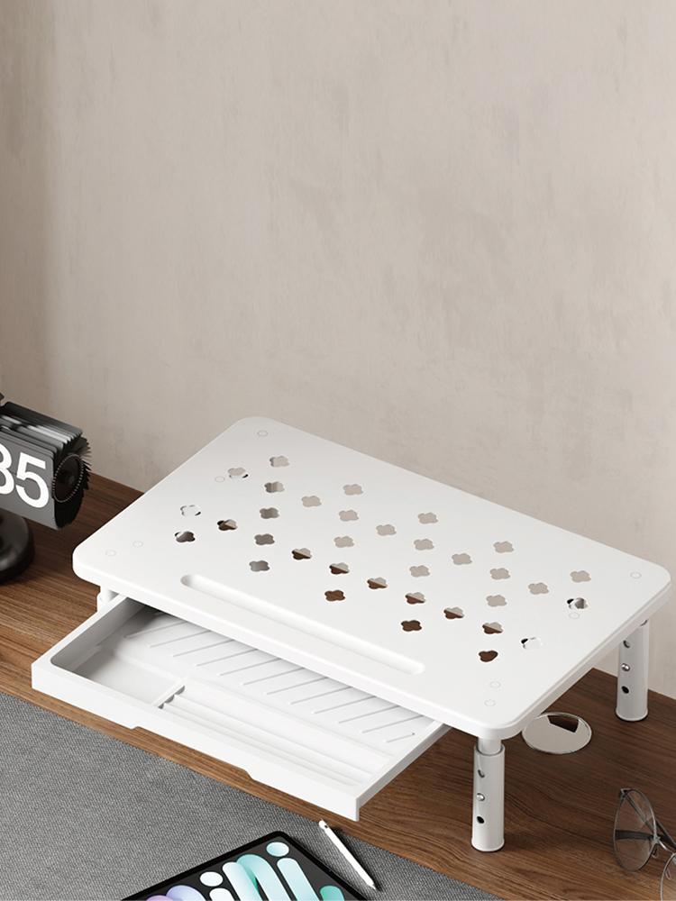 Computer Monitor Stand 3 Height Adjustable Desk Organizer with Drawer Laptop Stand for Office Home School Supplies