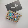 Ethnic Style Card Holder - Multi-layer Premium Hand-feel Vintage Delicate Beaded Zipper Pocket