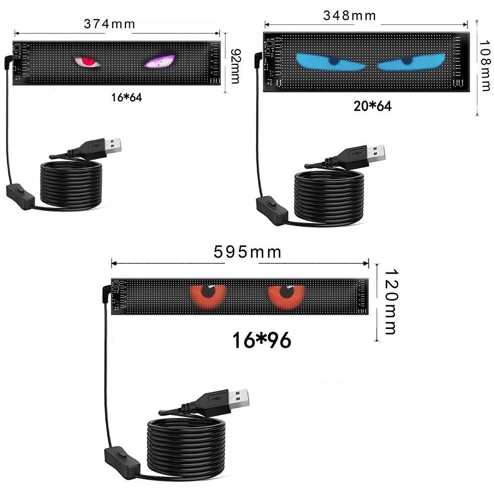 Funny Cars Devil Eyes Light Dynamic Display Screen Flexible LED Display Screen Smart Eye Lamp Soft Screen LED Truck Panel