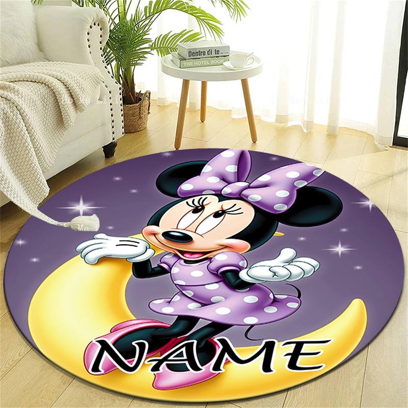 Personalized M-Minnie Round Chair Office Rug - Perfect for Mat, Office Chair & More - Ideal Gift for Birthdays and Holidays