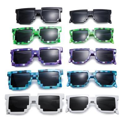 Ochelari de Soare Thug Life Ochelari Mozaic Pixelați Zi de Naștere/Petrecere Cosplay Gamer Robot Ochelari pentru Copii și Adulți Jucării pentru Copii