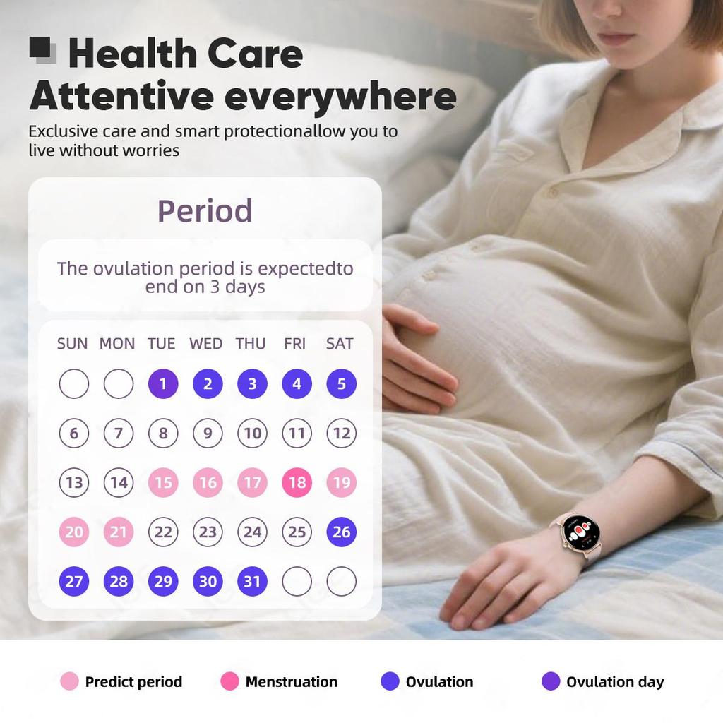 LIGE Damski Smartwatch Połączenia Bluetooth Monitorowanie Zdrowia Wodoodporny Sportowy Smart Bransoletka Prezent dla Dziewczyny