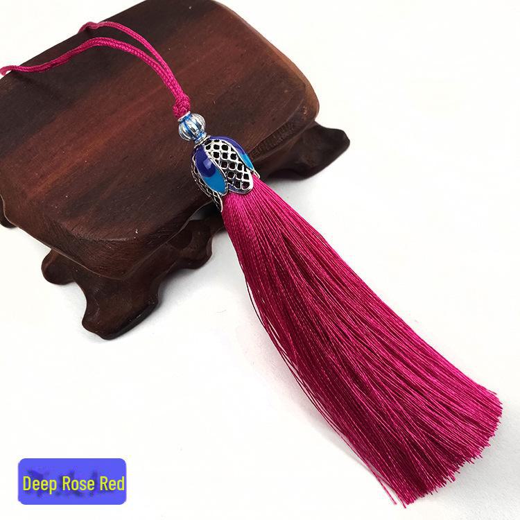 Cloisonné Blue Tassel Crown & Bookmark Accessory