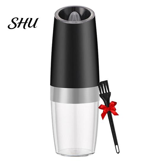 Portable Electric Spice Grinder Gravity Pepper Stainless Steel Mill Battery Powered Automatic One Hand Operated Sea Salt Food Bottle Large Capacity