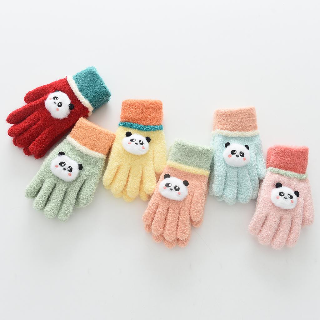 Children's Knitted Five-Finger Gloves for Outdoor Cycling