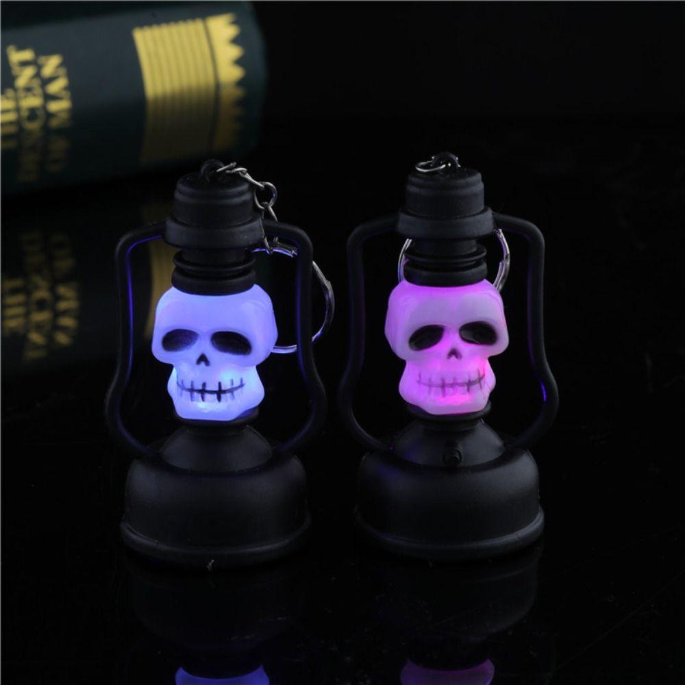 Handheld Pumpkin Candle Light Small Night Light Party Decoration LED Skull Lamp Key Chain