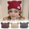 Fashion Cotton Cat Ears Landlord Hat Adjustable Solid Color Melon Skin Hat Hip Hop Brimless Docker Cap Outdoor