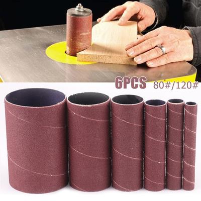 6Pc Spindle Sanding Sleeves For Oscillating Sander 80/120/240 Grit Aluminum Oxide Sandpaper For Metal Woodworking Polishing Tool