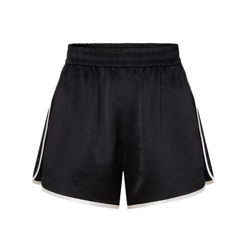 MO&Co. Women's Acetate Blend Contrast Trim Casual Shorts