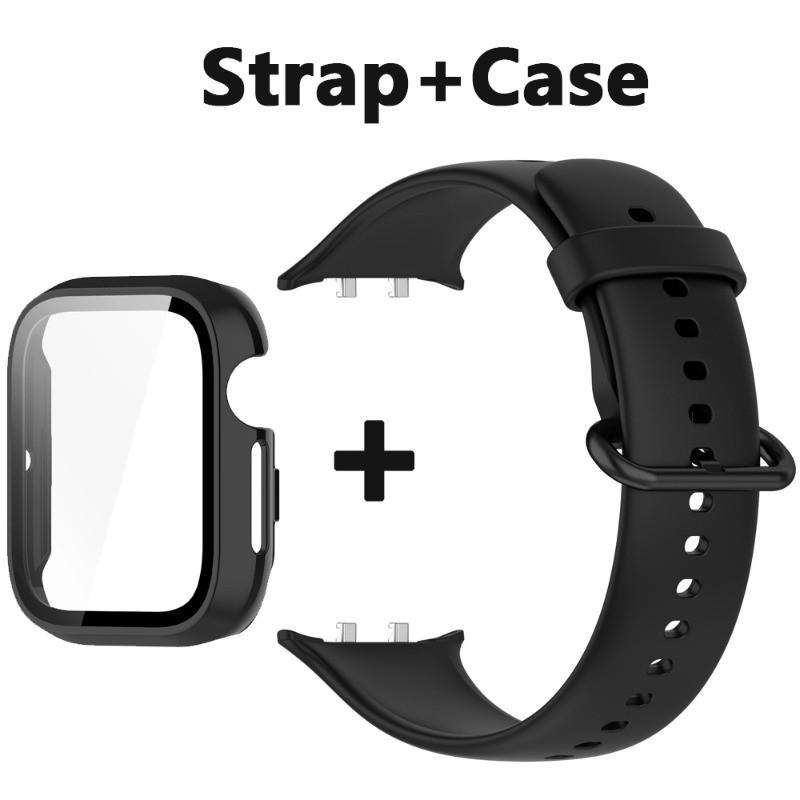 

Чехол + ремешок для часов, подходит для Honor Watch 5, силиконовый ремешок + защитный чехол для ПК для Honor Watch 5, спортивный ремешок для часов Honor Watch 5 чёрный