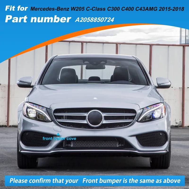 Front Bumper Tow Hook Cover Cap Towing Eye For Mercedes Benz W205 C300 C400 C63AMG Accessories 2015 2016 2017 2018 A2058850724