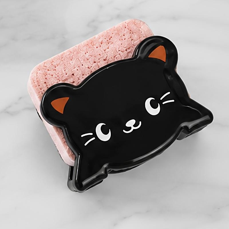 Cartoon Sponge Holder Set Kitchen Sink Sponge Organizer Self Draining Sponge Storage Rack Wall Mounted Sponge Basket with Hook for Bathroom Kitchen