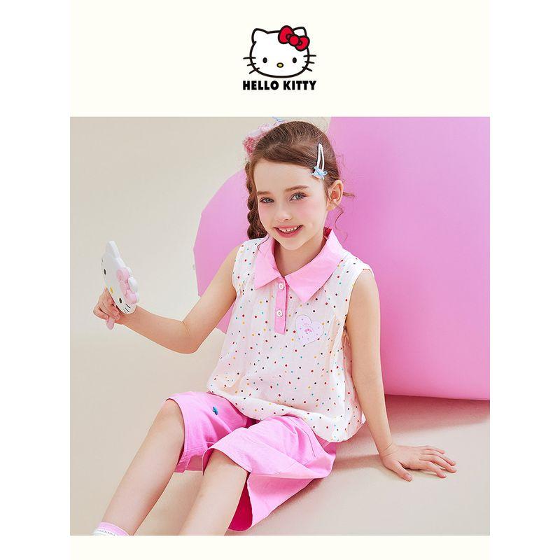 Melody Girls' Summer Outfit Set 2025 New Stylish Pink Children's Summer Clothes Cartoon Girl Two-Piece Set