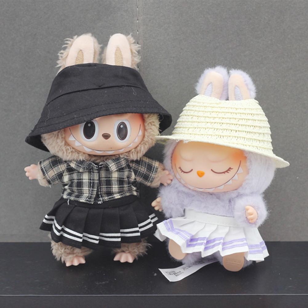 For 17cm Labubu Doll Fashion Striped Skirts Doll Clothes Color Match Dolls Accessories Cute Decoration Little Clothes