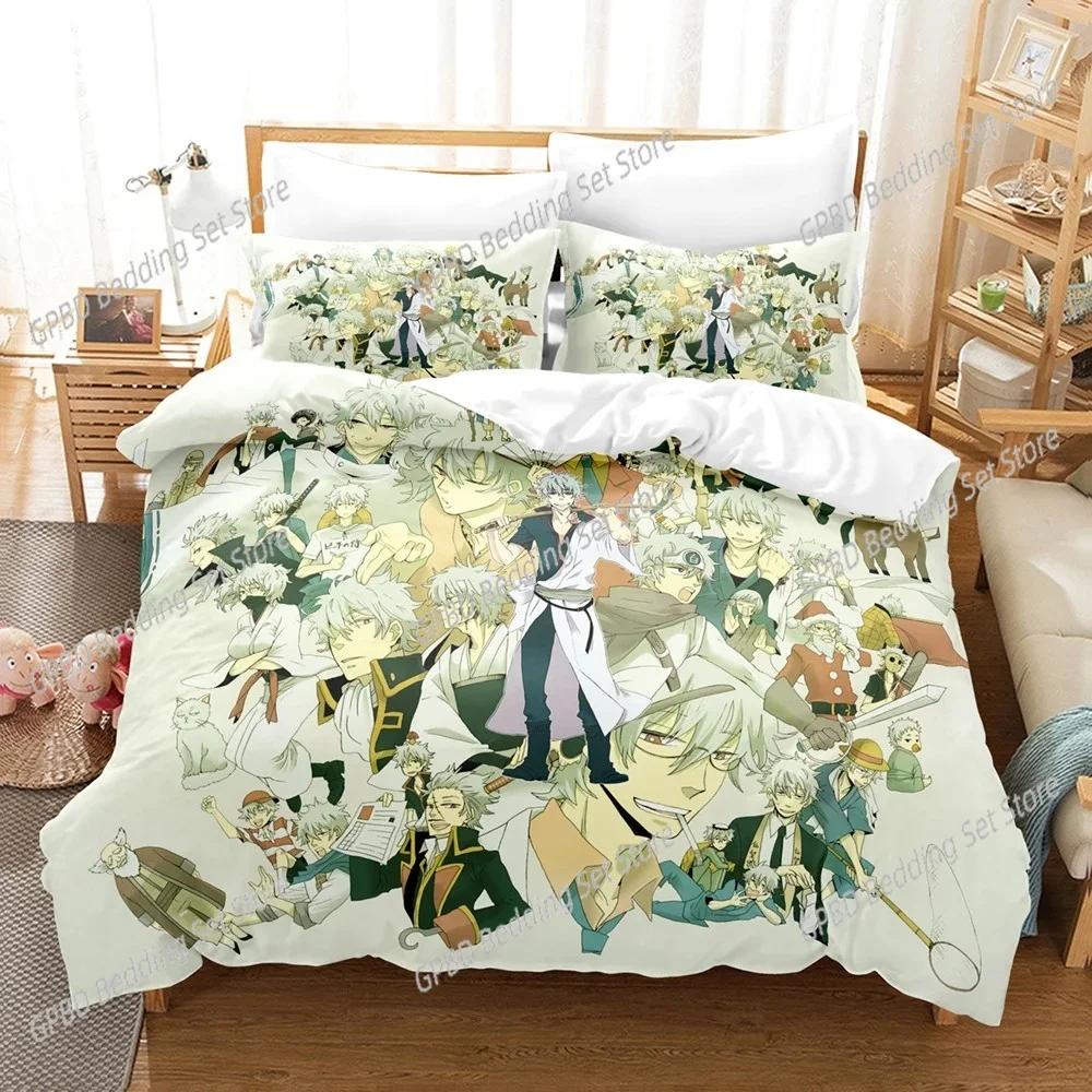 3D Print Anime Gintama Bedding Set For Bedroom Soft Modern Bedspreads Comefortable Kids Duvet Cover Quilt Cover And Pillowcase