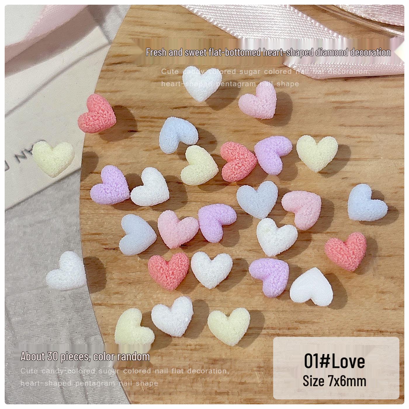 Macaron Matte Heart & Star Nail Art, DIY Jewelry & Hair Clip Decorations