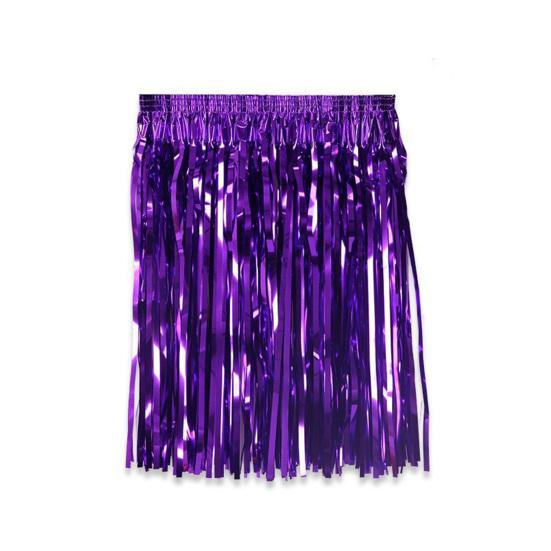 Yousheng Foil Tinsel Wigs And Fancy Dress Costume Disco Themed Fringe Outfit with Elastic Waist Metallic Cosplay Dance Supplies