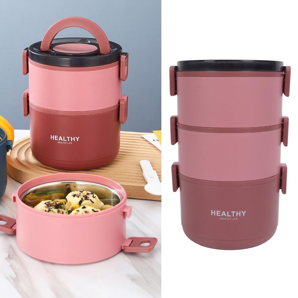 2200ml Thermal Lunch Box Three Layers Food Jar Stackable Insulated Lunch Box Cold Food Storage