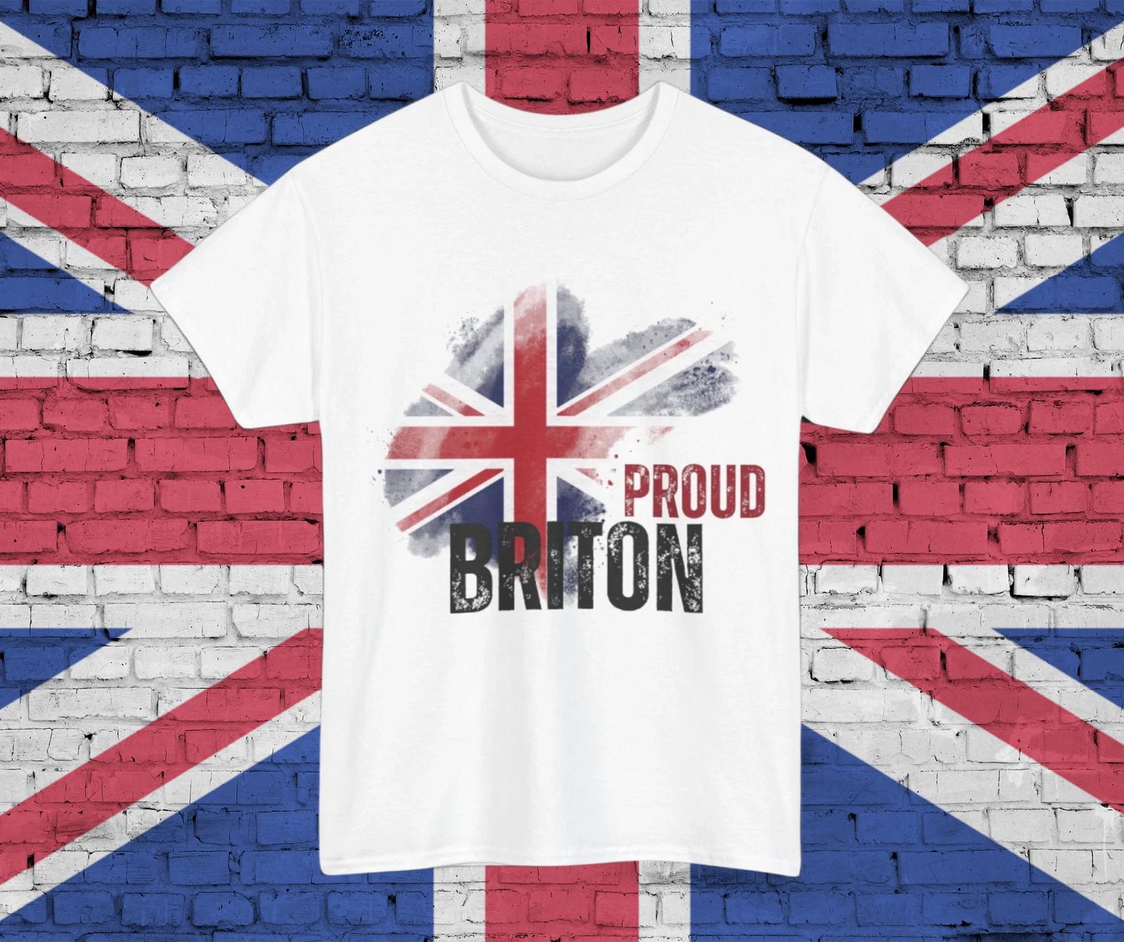 Proud Briton T-Shirt | Unisex Summer Tee, British Patriotic Gift (Black Text) S