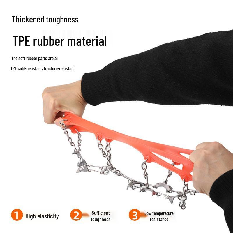 11-Teeth Stainless Steel Ice Cleats: Slip-Resistant Boot and Shoe Covers for Outdoor Snow, Hiking, and Mountaineering