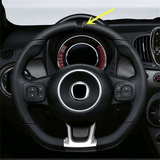 Black Real Hard Carbon Fiber Car Steering Wheel Ring Cover For Fiat 500 -23