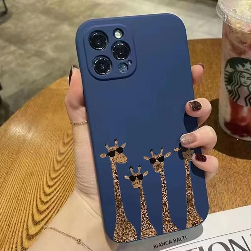 Giraffe Pattern Phone Case For iPhone 17 Pro Max 16 Pro 15 14 13 Mini 12 11 Pro Max 16E 17Air hockproof Soft Cover