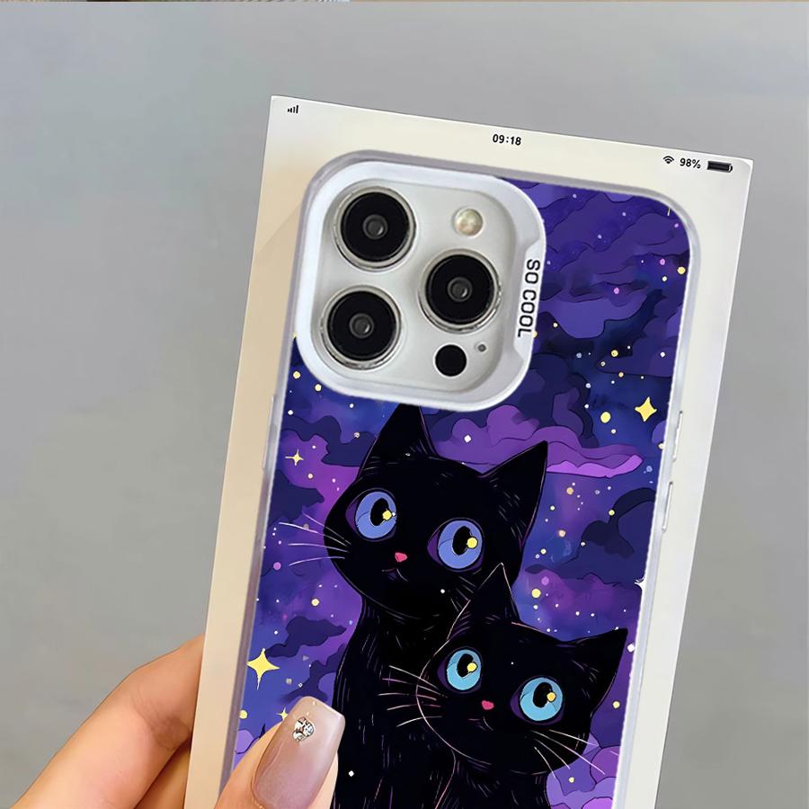 Étui souple pour iPhone 16e 11 12 13 Pro Max 14 15 16 Plus Art Van Gogh Chat