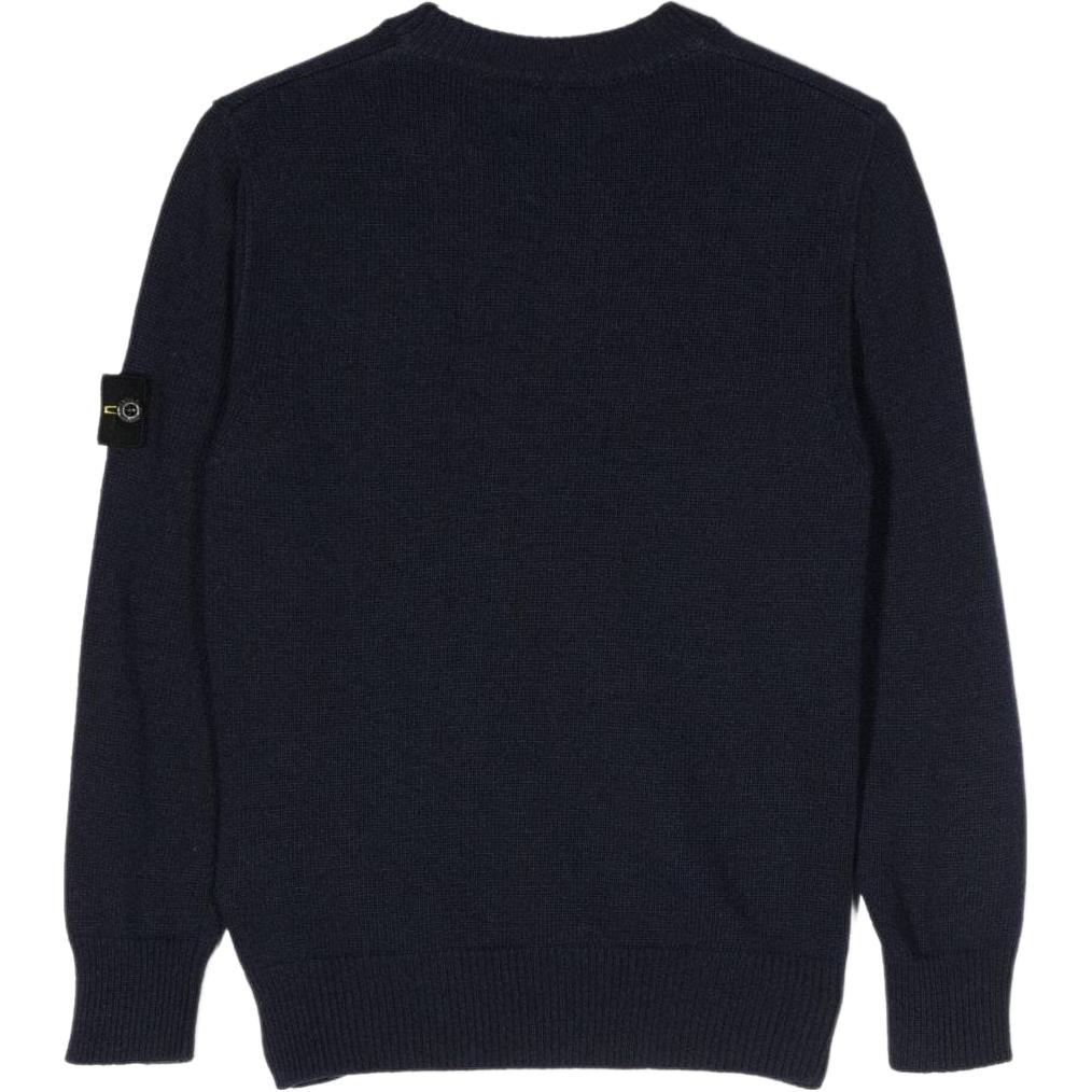 Stone Island Sweater Solid Color Round Neck Loose Fit Long Sleeve Kids sweater Dark-Blue 7916502Z1-V0020