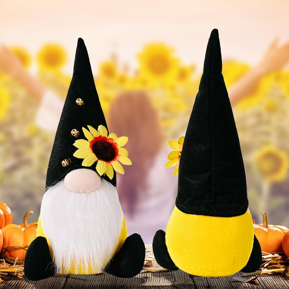 Cozy Harvest Festival Sunflower Ladybug Plush Toy And Rudolf Faceless Doll For Holiday Decoration