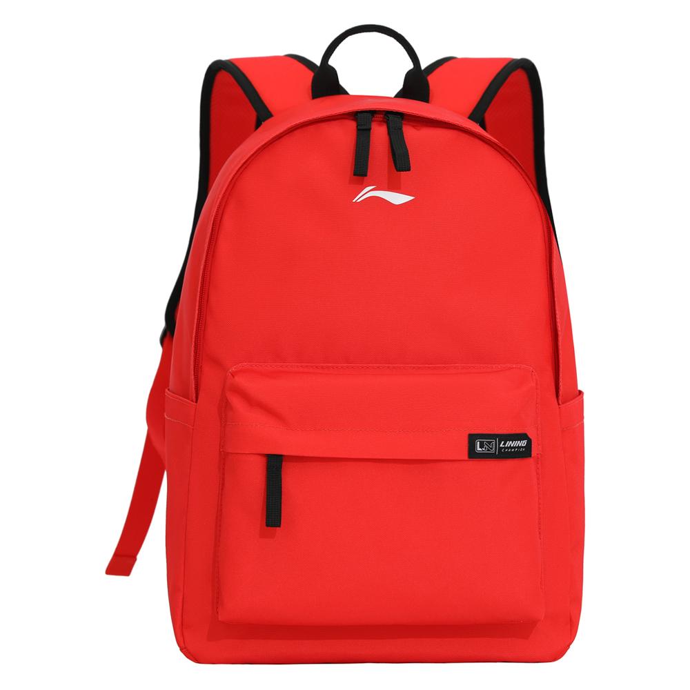 Li-Ning Large Capacity Brand Logo Polyester Backpack Unisex Backpack Red ABSU319-4 Red