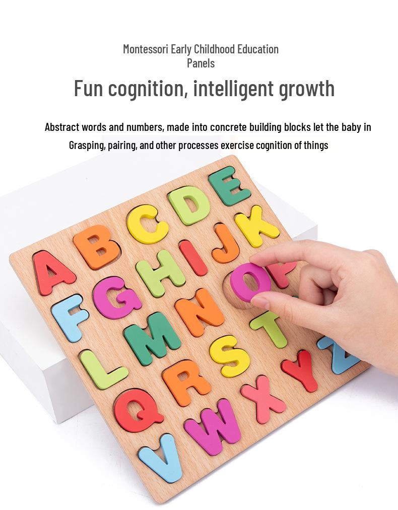 Children's 3D Number & Letter Puzzle Board - Educational Shape & Color Matching Toy