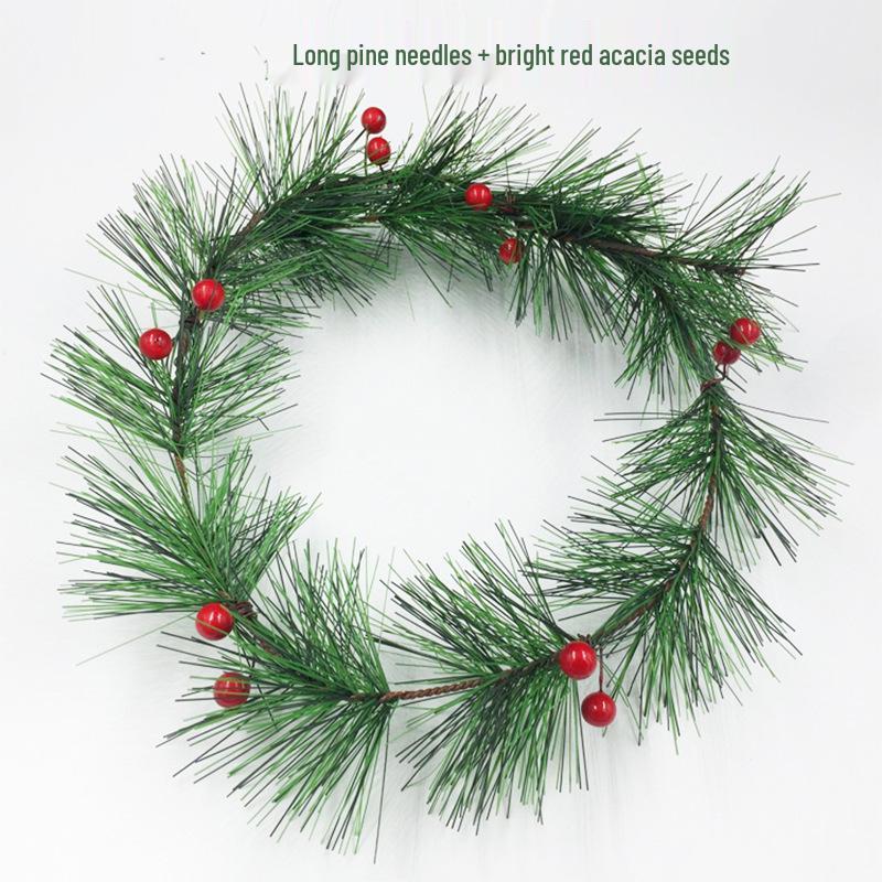 Artificial Pine Needle Greenery & Red Berry Bouquet for Holiday DIY & Gift Packaging