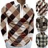 Men'S Lapel Long Sleeve Printed Casual Top Loose Sports Lapel Shirt