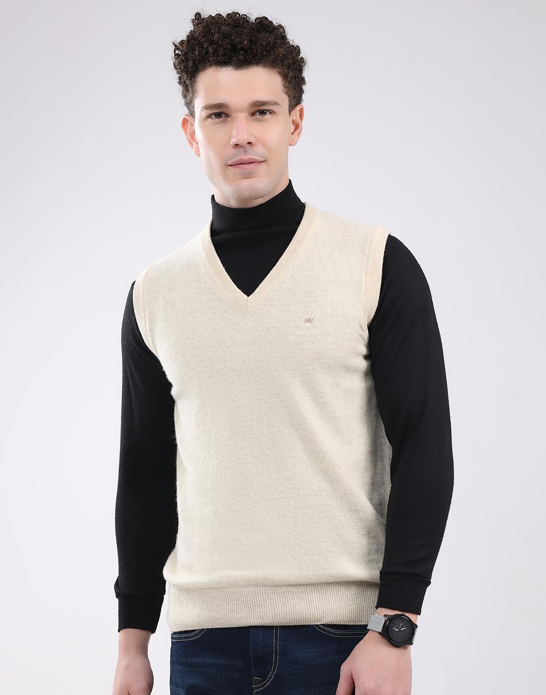 

Monte Carlo Men s V Neck Sleeveless Sweater XL кремовый