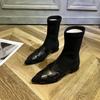 Europejska Stacja Spiczaste Płaskie Dno Wygodne Elastyczne Krótkie Buty Damskie Obcisłe Buty Buty Martinowe Moda