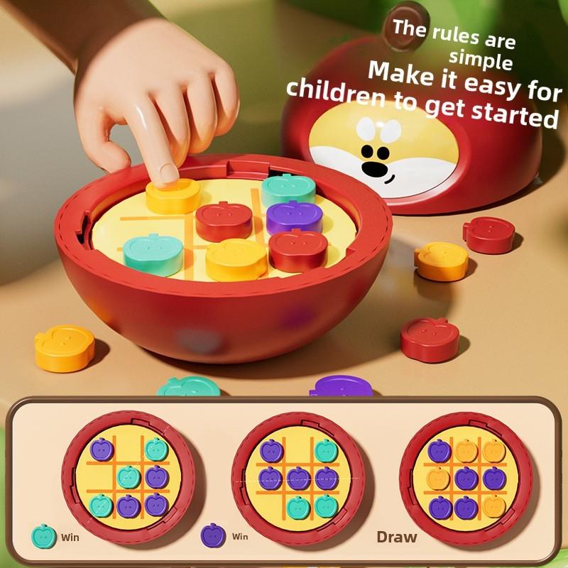 Multifunktionelles Brettspiel-Set für Kinder mit magnetischem Tic Tac Toe und Fliegendem Schach für Indoor-Spiel und Gehirnentwicklung