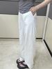 White Linen High-Waisted Wide-Leg Summer Pants - 2026 Women's Slimming Drape Yamamoto Style
