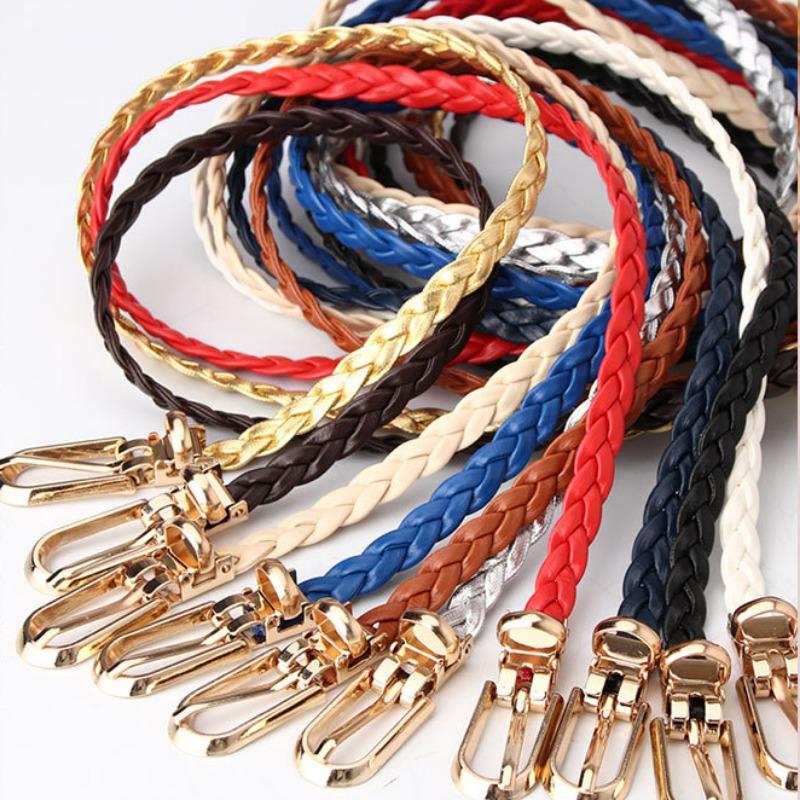 

Модные ремни для женщин, креативный тканый пояс из искусственной кожи, мягкие тонкие ремни, женское платье, пальто, декоративные ремни