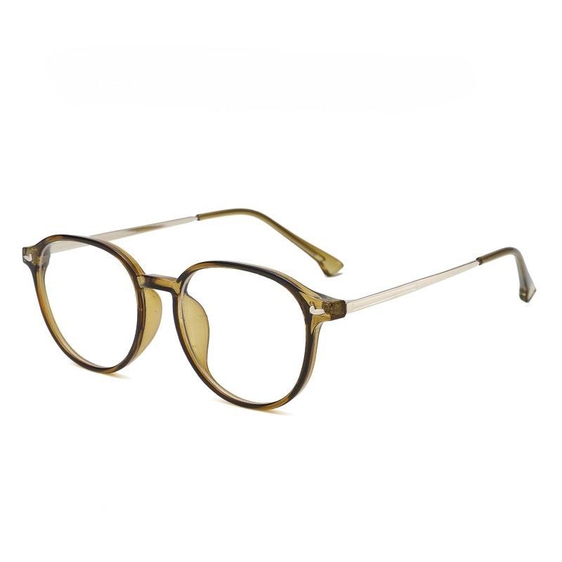 Women's INS Style Metal-Temple Presbyopia Glasses Ultra-Lightweight Round Frame Blue Light Blocking Reading Glasses 0 To +4.0