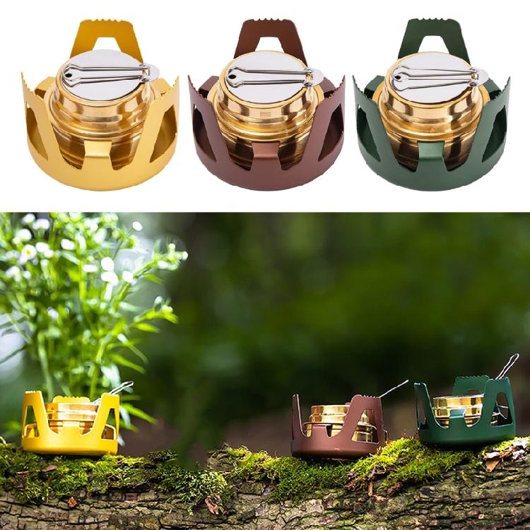 Portable Aluminum Alloy Alcohol Stove with Lid Outdoor Camping Picnics Stove