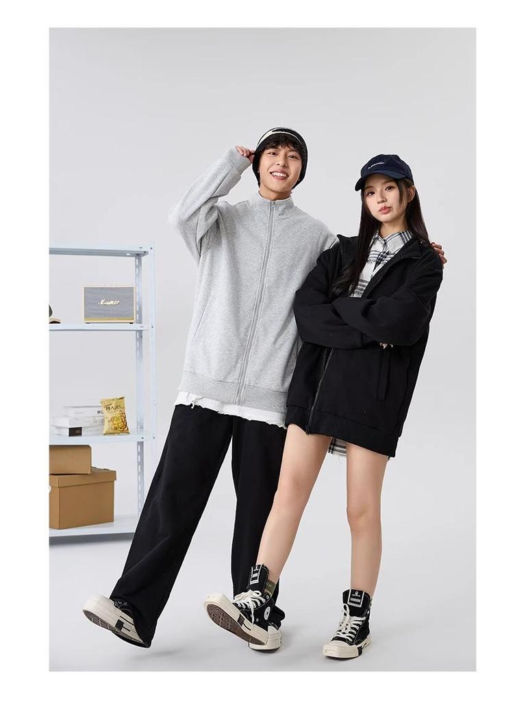 2025 Men's Stand-Up Collar Casual Cardigan Jacket - Trendy Autumn Sport Long Sleeve Hoodie.