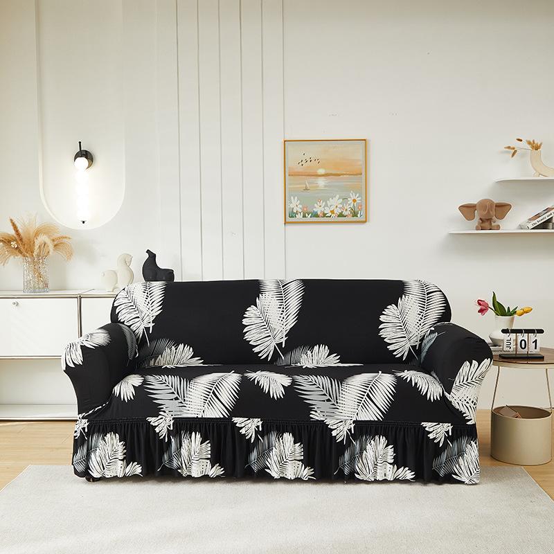 1pc Stretch Sofa Slipcover Non-slip Sofa Cover With Skirt Geometry Couch Cover for Bedroom Office Living Room Home Decor