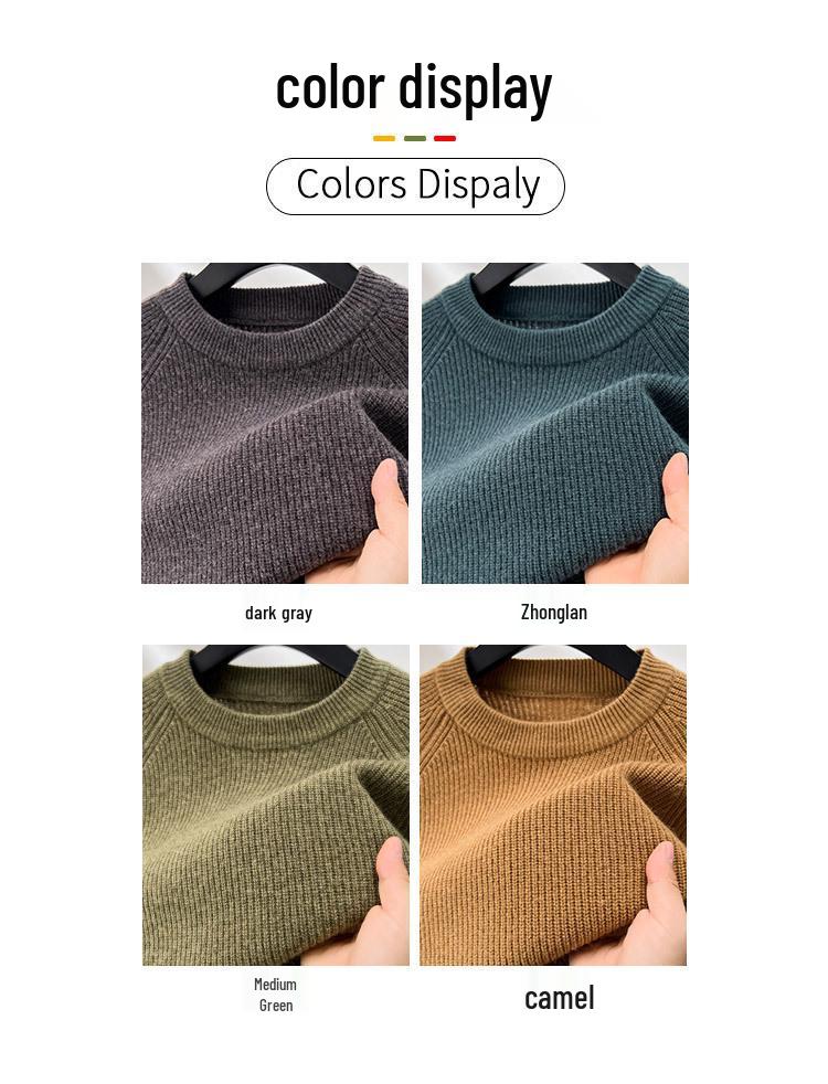 Men's Autumn & Winter 100% Wool Half-High Neck Sweater - Middle-Aged & Dad's Fashion