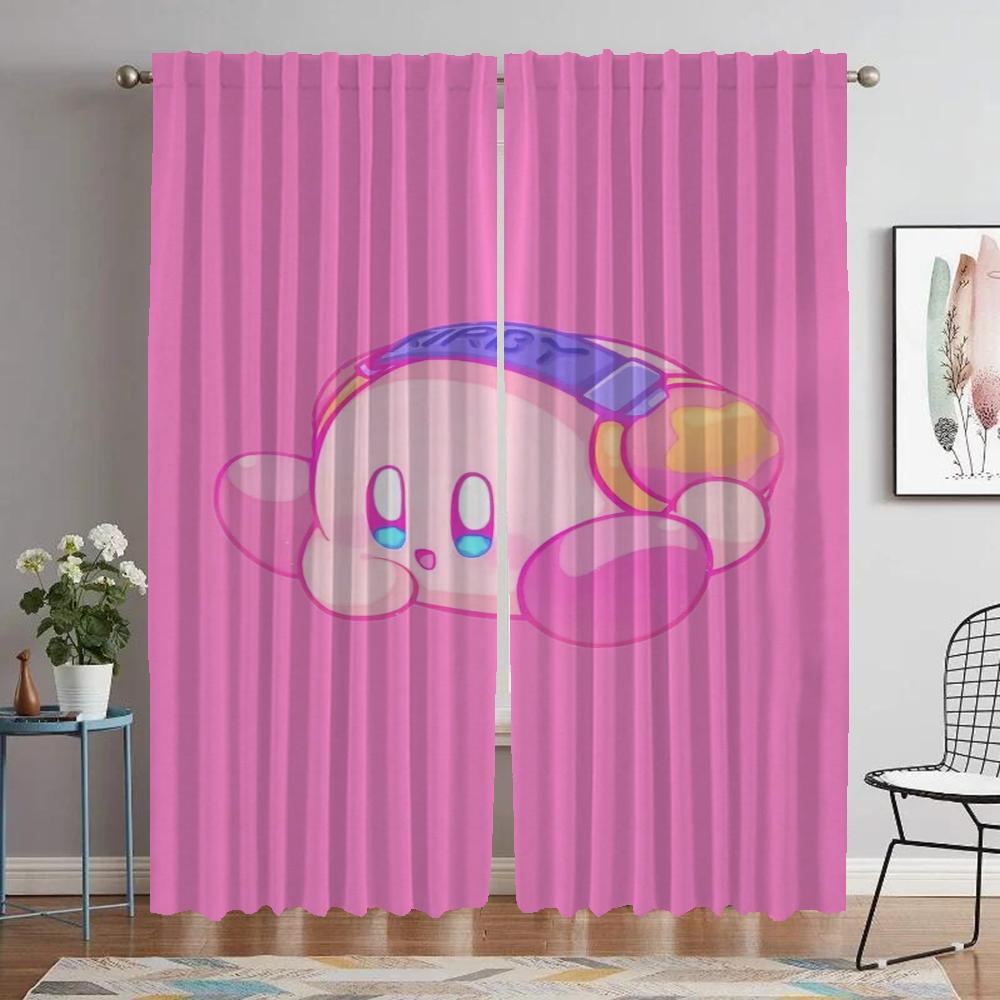 Partition Kirbys Blackout Curtain for Room 2 Panel Curtains for Bedroom Halloween Decoration Shades Home Interior Curtains Child