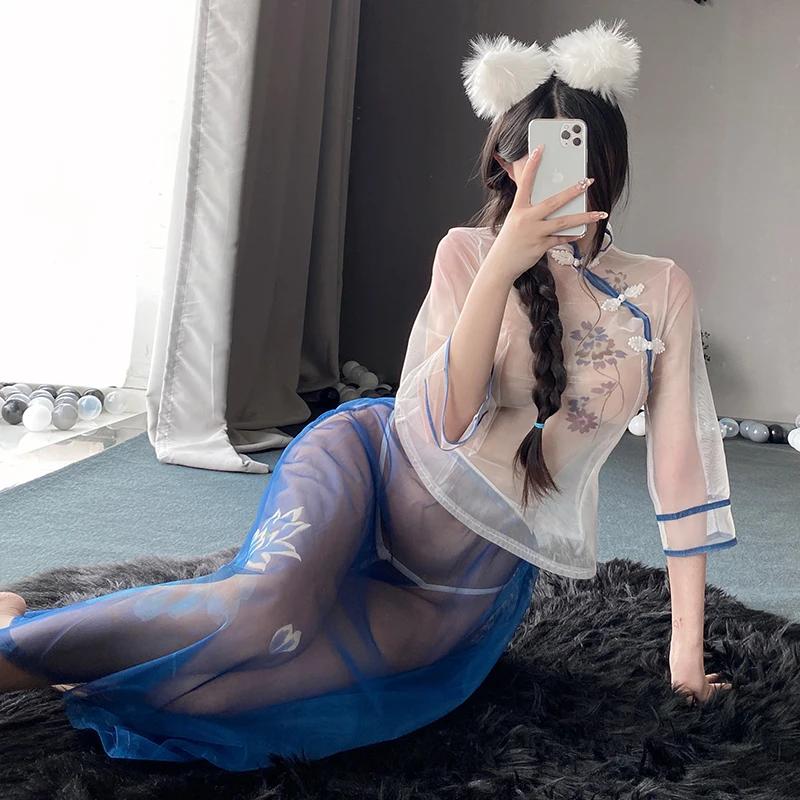 Autumn New Chinese Sexy Exotic Costumes Women's Wedding Honeymoon Underwear Cosplay Women