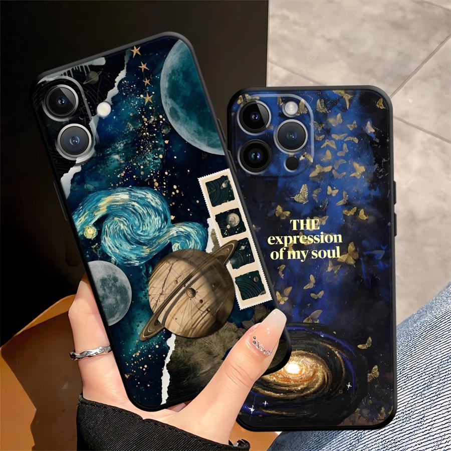 Funda Phone Cover Case for Apple iPhone 17 Pro Max 11 XR XS MAX 13 15 Pro 7 8 12 14 16 Air Planet Pattern
