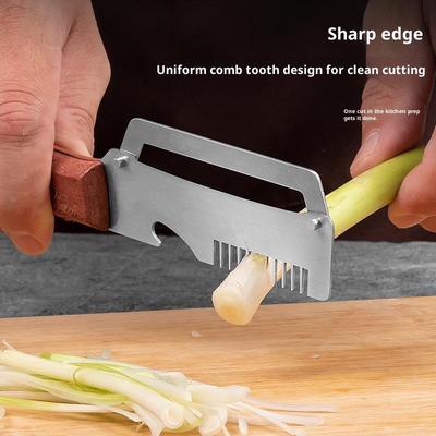 Multifunctional Stainless Steel Peeler With Wooden Handle,3-In-1 Scallion Shredder Fruit Peeler Bottle Opener For Kitchen