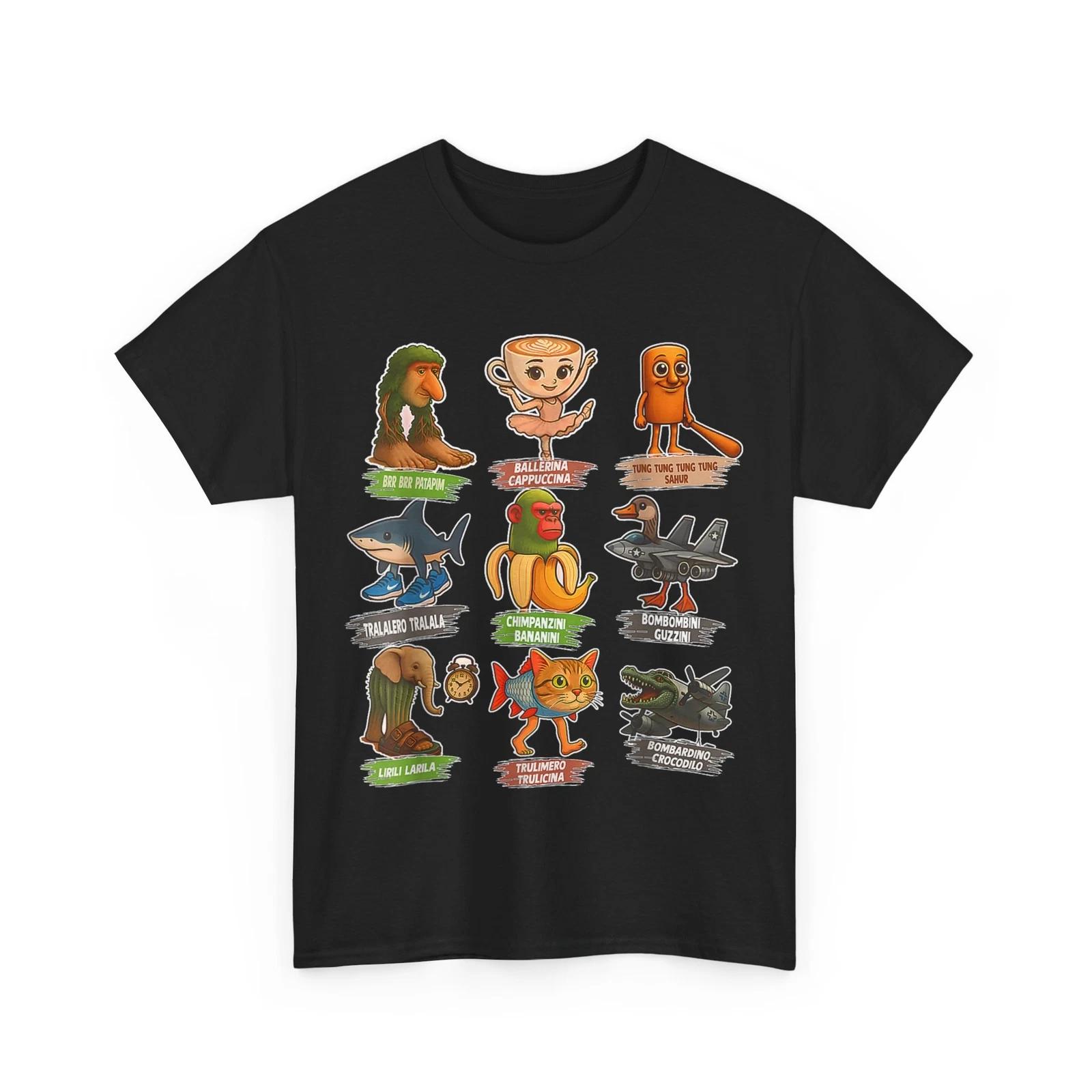 Italian Brainrot Meme Shirt, Funny All Brainrot Animals Humor T shirt 4XL