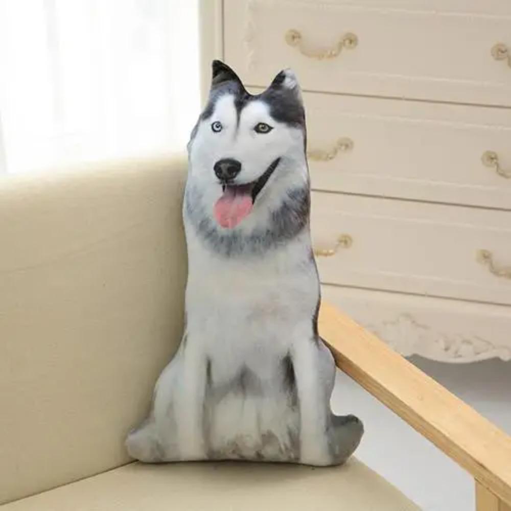 50cm Sevimli Simülasyon Köpek Peluş Oyuncak 3D Baskı Doldurulmuş Hayvan Köpek Peluş Yastık Doldurulmuş Karikatür Yastık Çocuk Bebek Ev Dekor Hediye